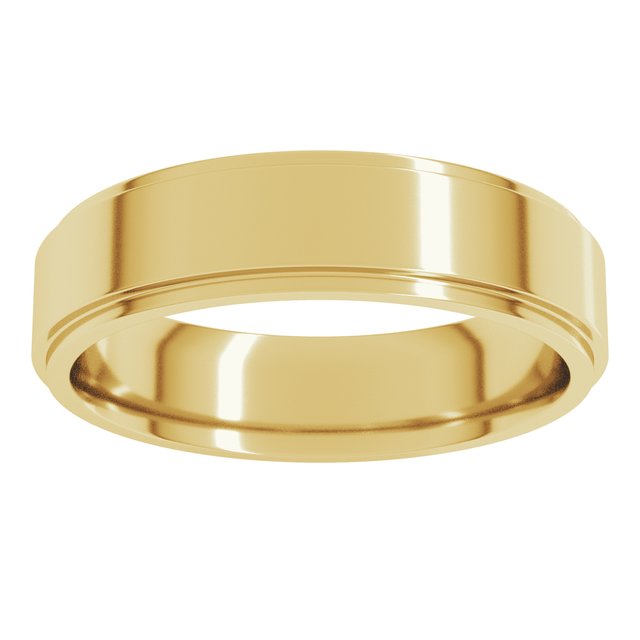 14K Yellow Or White Or Rose Gold Or Sterling Silver Or Platinum Standard Weight Flat Comfort Fit Edge Band