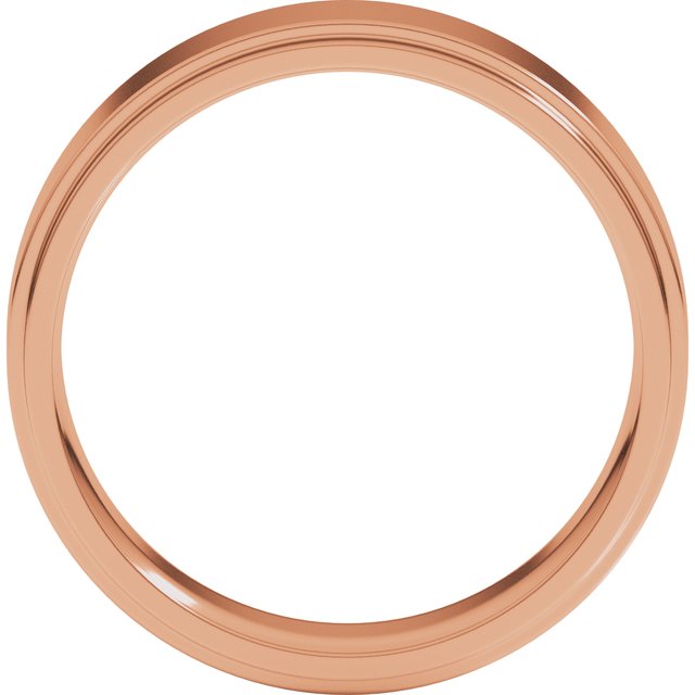 14K Yellow Or White Or Rose Gold Or Sterling Silver Or Platinum Standard Weight Flat Comfort Fit Edge Band