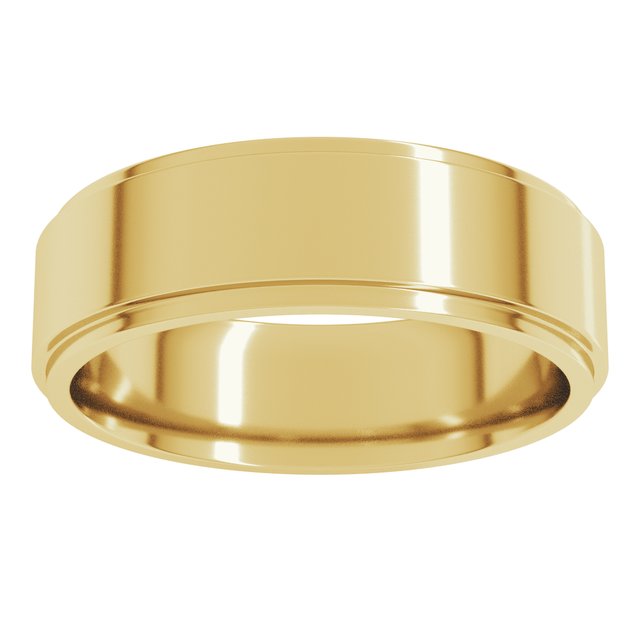 14K Yellow Or White Or Rose Gold Or Sterling Silver Or Platinum Standard Weight Flat Comfort Fit Edge Band