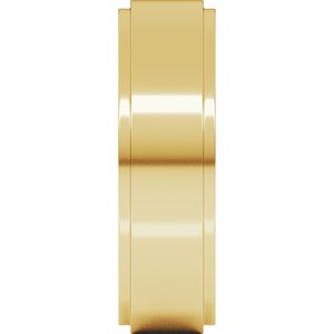 18K Yellow Or White Or Rose Gold Stepped-Edge Comfort-Fit Flat Band