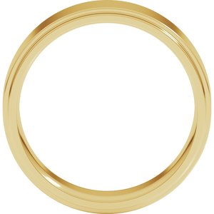18K Yellow Gold Flat Comfort Fit Stepped Edge Band