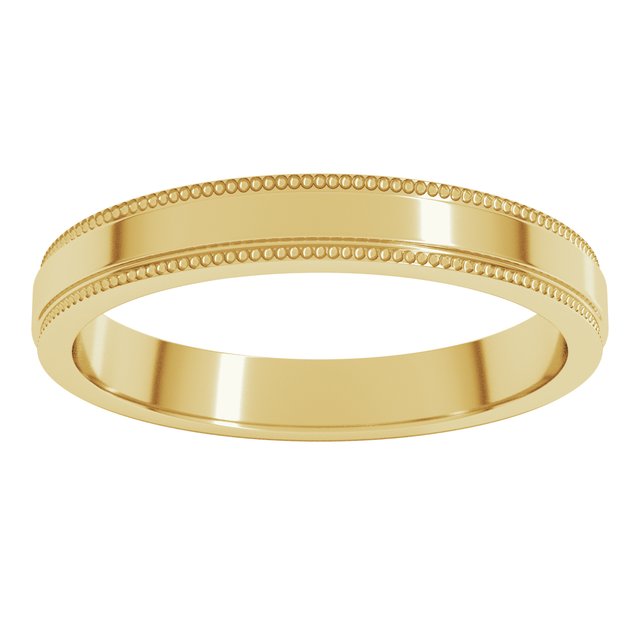 14K Yellow Or White Or Rose Gold Or Sterling Silver Or Platinum Standard Weight Flat Comfort Fit Edge Band