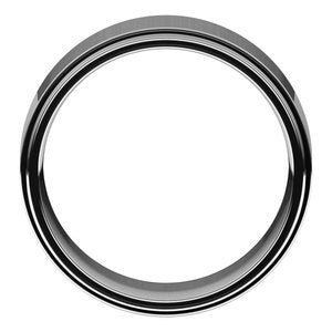 14K Yellow Or White Or Rose Gold Or Platinum 8 mm Flat Comfort Fit Stepped Edge Band