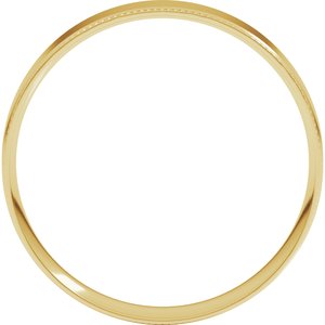 10K Yellow Gold Stepped Edge Milgrain Flat Comfort Fit Edge Band