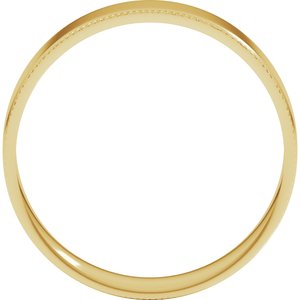 10K Yellow Gold Stepped Edge Milgrain Flat Comfort Fit Edge Band