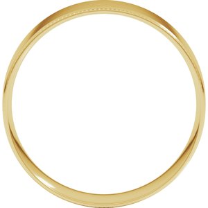 10K Yellow Gold Stepped Edge Milgrain Flat Comfort Fit Edge Band