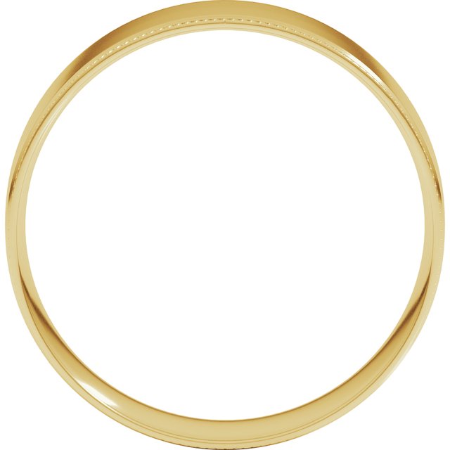 10K Yellow Gold 6 Mm Standard Comfort-Fit Milgrain Flat Band, Size 9.5