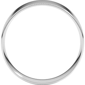 18K White Gold Stepped Edge Milgrain Flat Comfort Fit Edge Band