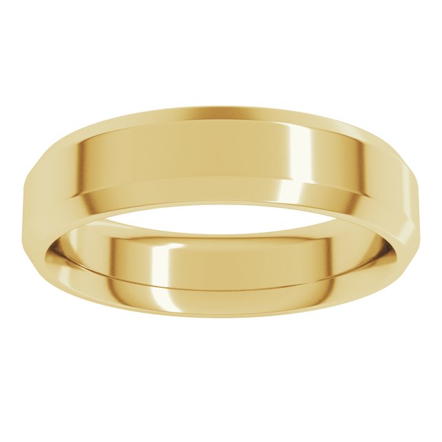 14K Yellow Or White Gold Or Platinum Or Sterling Silver Or Palladium Standard Weight Beveled-Edge Comfort-Fit Band