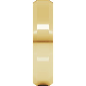 18K Yellow Or White Or Rose Gold Beveled-Edge Comfort-Fit Flat Band