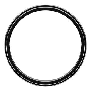 Platinum Milgrain Half Round Stepped Edge Band