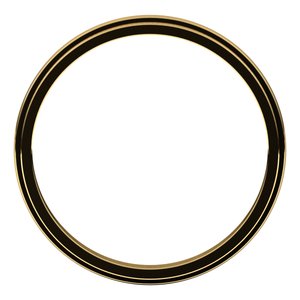 18K Yellow Milgrain Half Round Stepped Edge Band Size 6.5