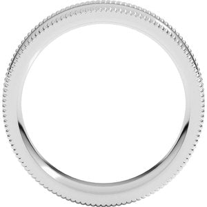 Platinum 6 Mm Extra Large Milgrain Comfort Fit Band Size 7.5