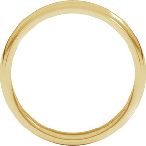 18K Yellow Milgrain Half Round Stepped Edge Band Size 6.5