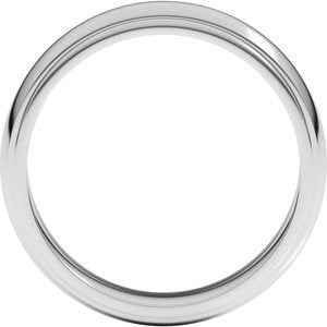 Platinum Milgrain Half Round Stepped Edge Band