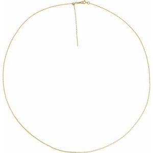 14K Yellow Gold-Filled Spring Ring Adjustable Threader Cable Chain, Length: 16-22 In, Width: 1.1 Mm