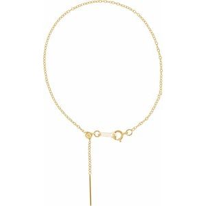 14K Yellow Gold-Filled Spring Ring Adjustable Threader Cable Chain, Length: 6-8 In, Width: 1.1 Mm