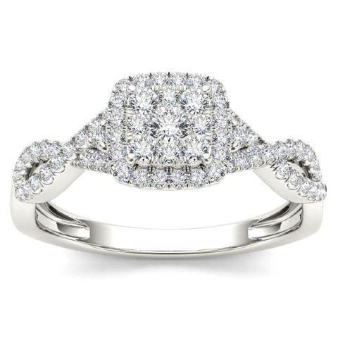 10K Yellow Or White Gold 0.47 Cttw Diamond Ladies Ring