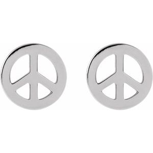 Sterling Silver Tiny Peace Earrings