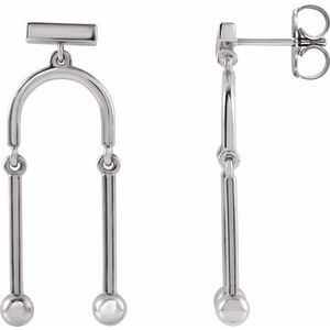 Sterling Silver 29.67 X 12.8 Mm Pair Friction Backs Included Polished Mobile Earrings