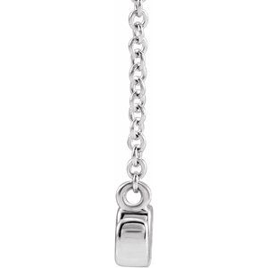 14K White Gold 18.35 X 5 Mm 18 In Polished Petite Mom Script Necklace