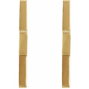 14K Yellow Gold Star Hoop Earrings