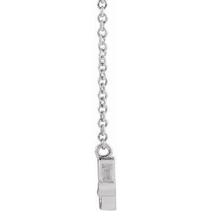 14K White Gold 25.04 X 7.61 Mm 18 In Polished Petite Mommy Script Necklace
