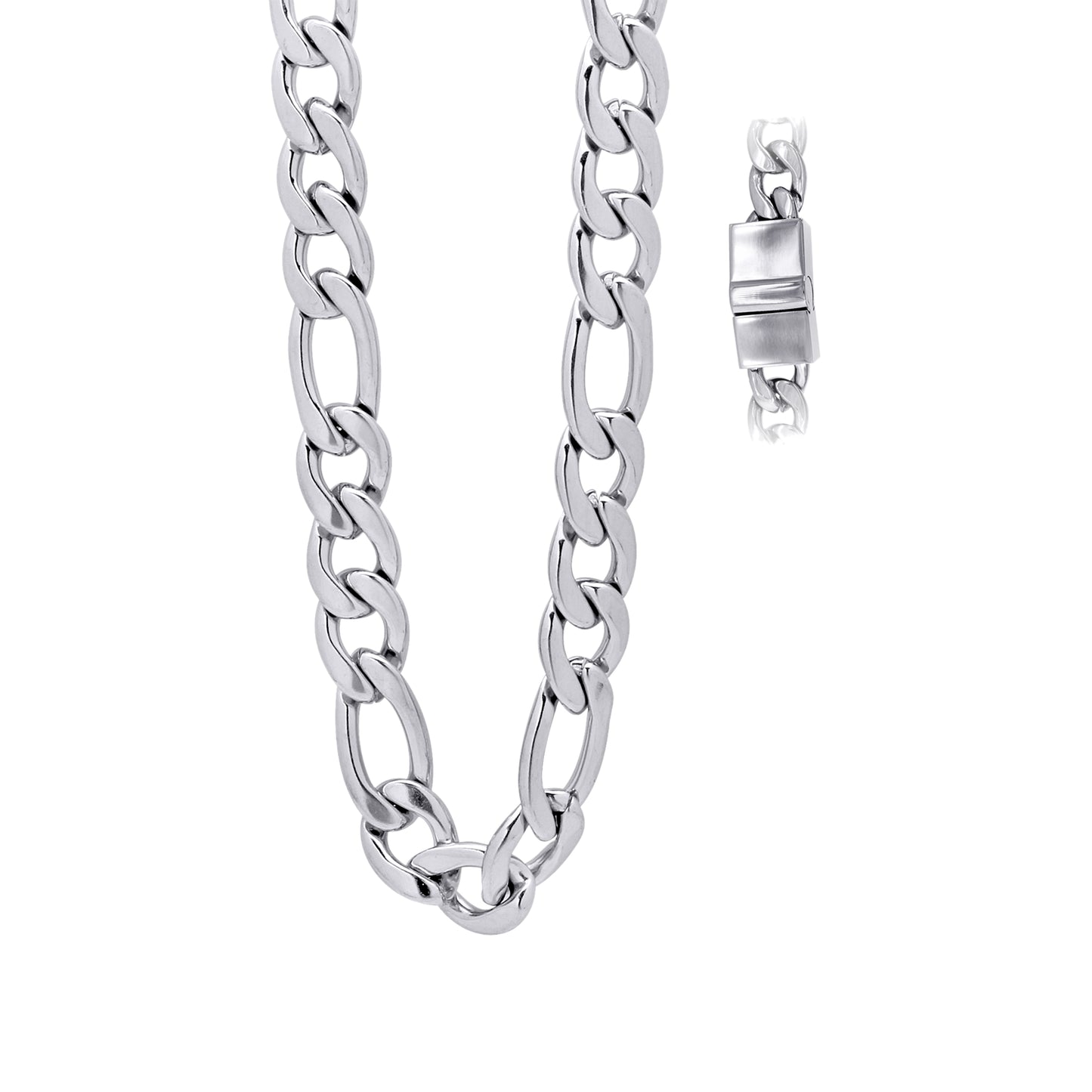 Stainless Steel Or Yellow-Tone Unisex 24-30 Inches Figaro Fashion Link Chain Necklace