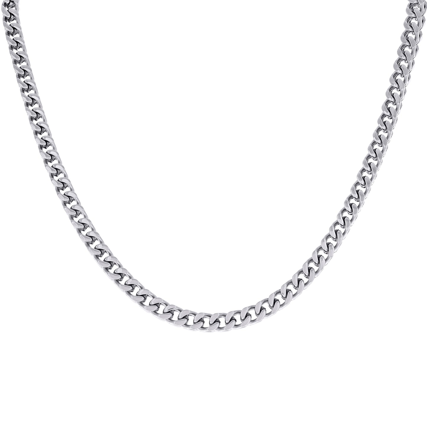 Stainless Steel Or Yellow-Tone Unisex Franco Fashion Chain Necklace
