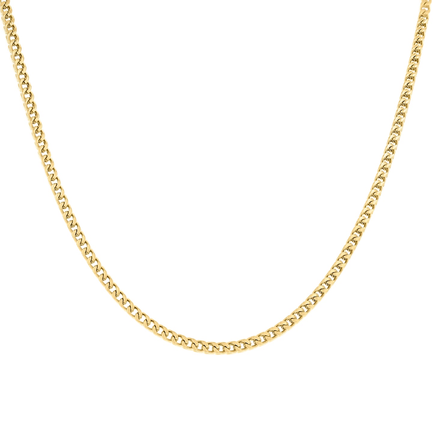 Stainless Steel Or Yellow-Tone Unisex Franco Fashion Chain Necklace