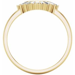 14K Yellow Gold Lab-Grown Diamond Tapered Baguette 2.6 X 1.3 X 1.1 Mm Lab-Grown Diamond Polished 1/4 Ctw Lab-Grown Diamond Contour Band Size 7