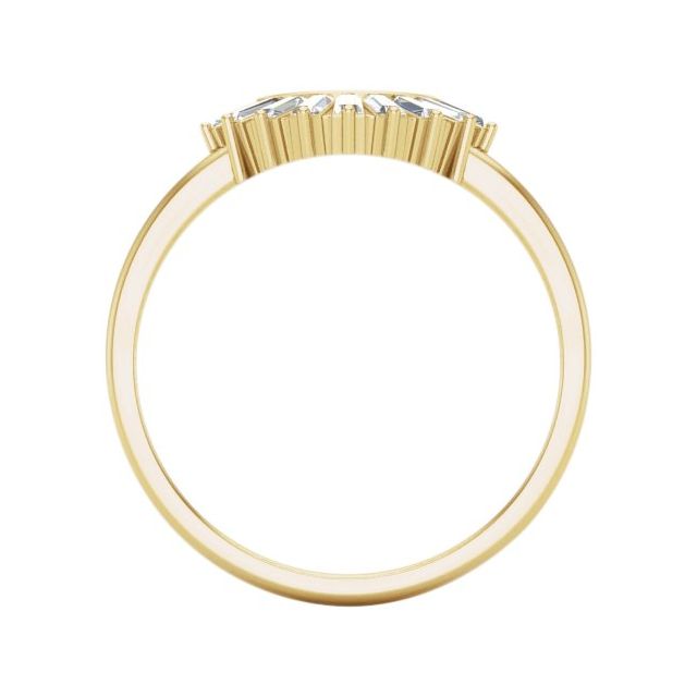 14K Yellow Or White Or Rose Gold Tapered Baguette 2.6 X 1.3 X 1.1 Mm Polished 1/4 Ctw Natural Diamond Contour Band, Size 7