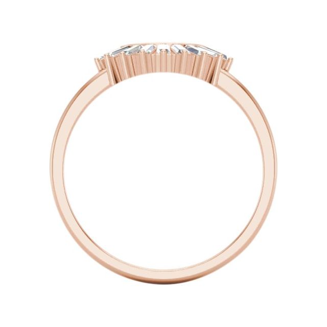 14K Yellow Or White Or Rose Gold Tapered Baguette 2.6 X 1.3 X 1.1 Mm Polished 1/4 Ctw Natural Diamond Contour Band, Size 7