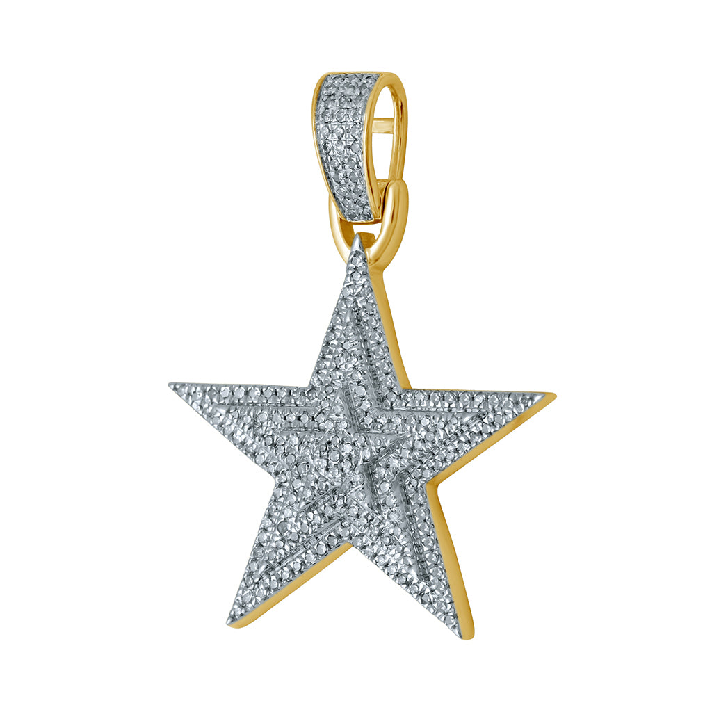 10K Yellow Gold 0.31-0.37 Cttw Diamond "Star" Charm