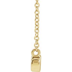 14K Yellow Gold 18.35 X 5 Mm 18 In Polished Petite Mom Script Necklace
