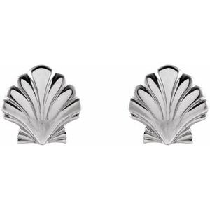Sterling Silver Tiny Shell Earrings