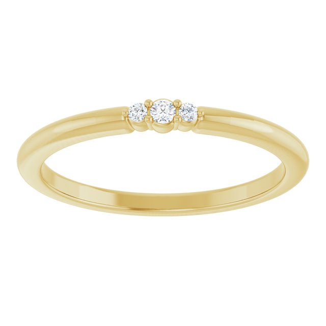 14K Rose Or Yellow Gold Round 1.7 Mm Polished .03 Ctw Natural Diamond Stackable Ring, Size 7