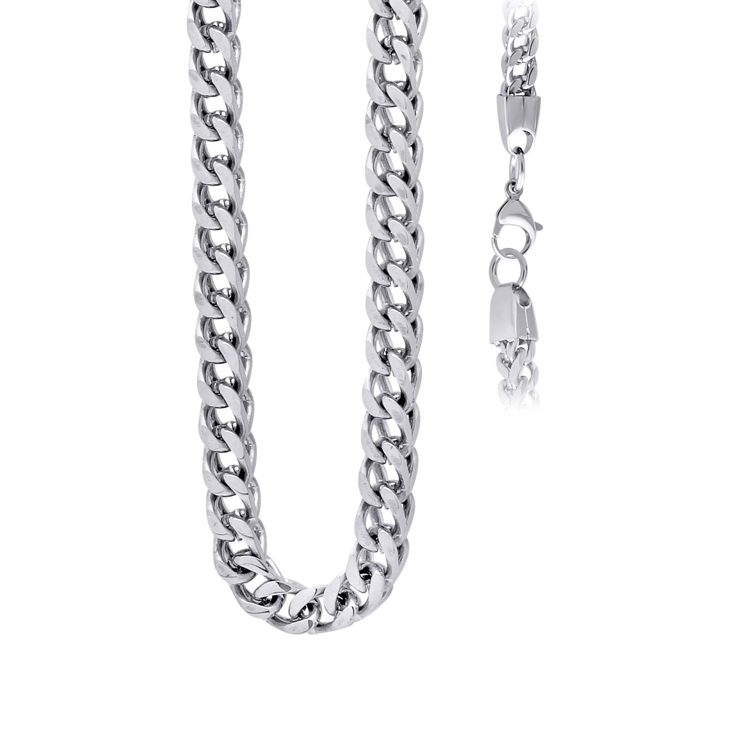 Stainless Steel Or Yellow-Tone Unisex Franco Fashion Chain Necklace
