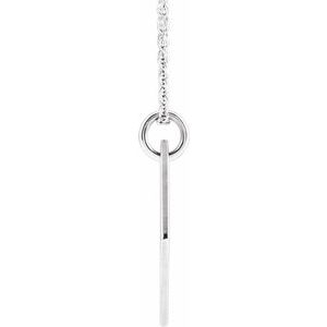 Sterling Silver Diamond-Shaped Necklace, Length: 18 In