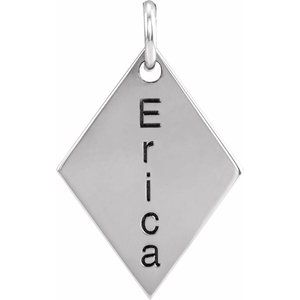 Sterling Silver Diamond-Shaped Pendant