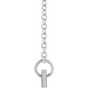 Sterling Silver Family Is Forever 35 X 6 Mm 18 In Semi-Polished Engraved "Family Is Forever" Bar Necklace