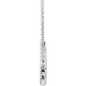 14K White Gold Round G-H I1 1/6 Ctw Natural Diamond Love Necklace, Length: 18 In