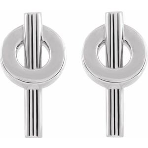 Sterling Silver 11.14 X 5.63 Mm Pair Friction Backs Included Polished Geometric Earrings