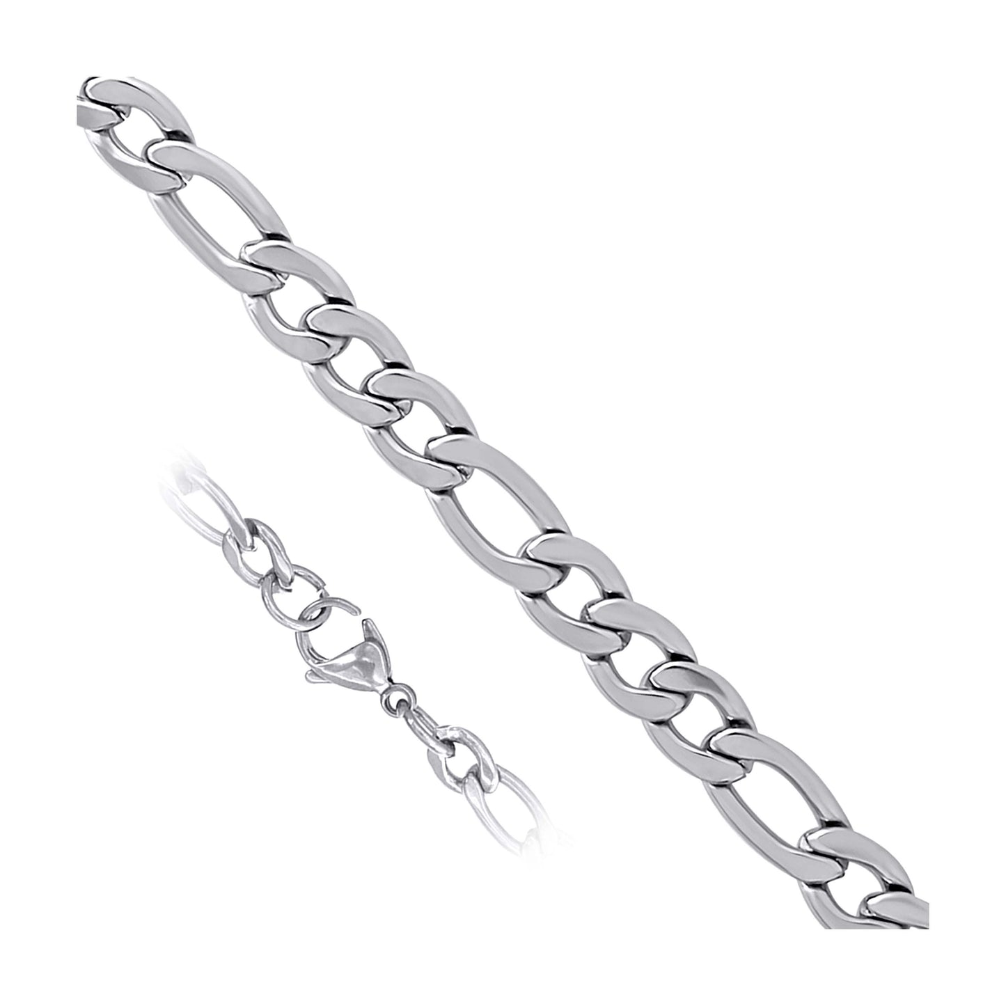 Stainless Steel Or Yellow Tone Unisex Figaro Fashion Link Bracelet
