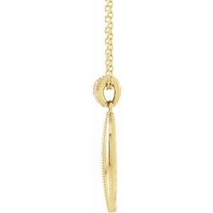 14K Yellow Gold 23.46 X 6.16 Mm 16-18 In Polished 1/6 Ctw Natural Diamond Necklace
