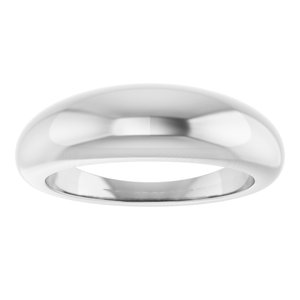 14K White Gold 6 Mm Polished Petite Dome Ring Size 7