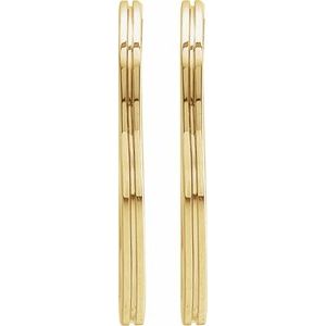 14K Yellow Gold Pair Hoop Earrings, Length: 20 Mm, Thickness: 1.5 Mm