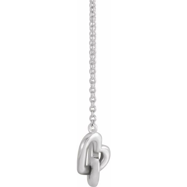 Sterling Silver 9.22 X 7.93 Mm 16 In Polished Interlocking Hearts Necklace