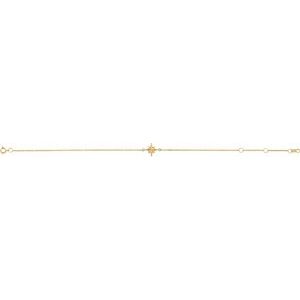 14K Yellow Gold 12.9 X 9 Mm 6 1/2-7 1/2 In Polished Star Chain Bracelet