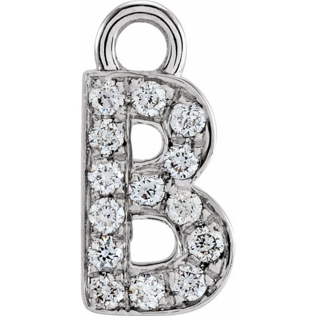 14K Yellow Or White Or Rose Gold Round I1, H+ Polished Natural Diamond Initial Dangle